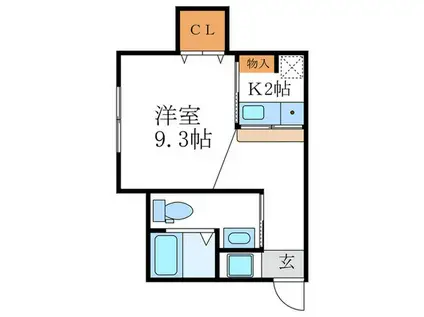 サンシャイン烏丸鞍馬口(1K/1階)の間取り写真