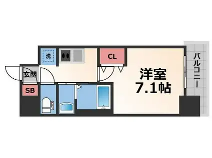 PARK HILLS今里蘭(1K/11階)の間取り写真