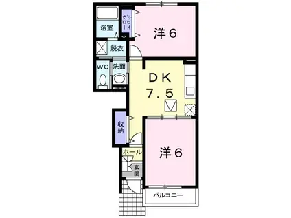 クオリティ・エヴァン(2DK/1階)の間取り写真