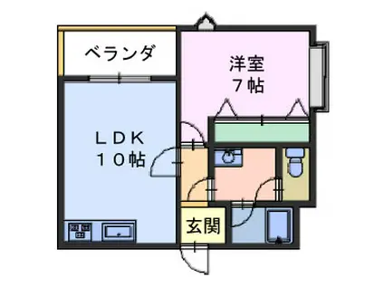 TOWN VIEW元町(1LDK/3階)の間取り写真