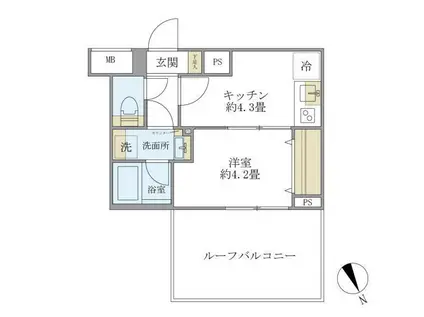 クレアポルテ川口元郷(1K/5階)の間取り写真