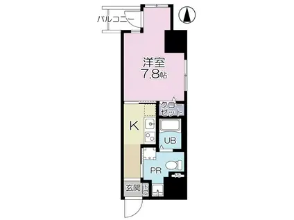 ププレ上野松が谷(1K/6階)の間取り写真