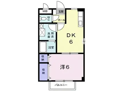 ETORNO八千代(1DK/1階)の間取り写真