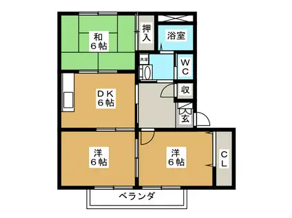 コーポタキザワ1(3DK/1階)の間取り写真