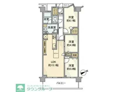 ルピアコート宮前平(3LDK/3階)の間取り写真