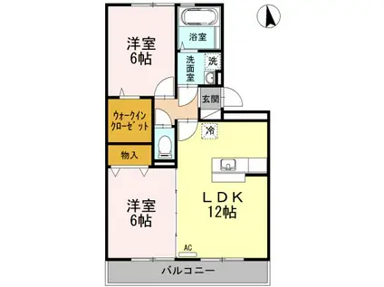 ルコネッサンス(2LDK/3階)の間取り写真