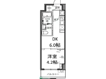 S-RESIDENCE目黒大岡山(1DK/1階)の間取り写真