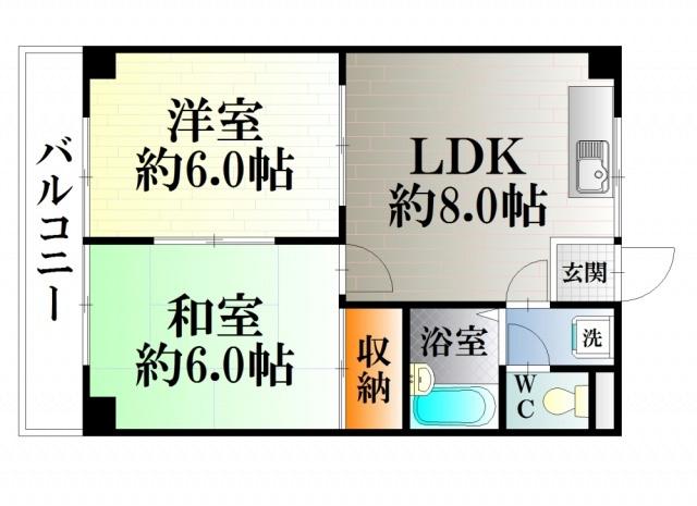 メゾンルピナス(2LDK/3階)の間取り写真