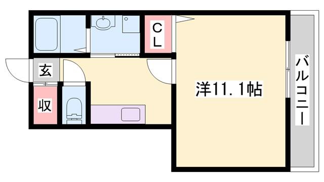 メゾンハピネス(1K/2階)の間取り写真