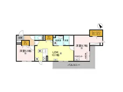 GIGLIATO(2LDK/1階)の間取り写真