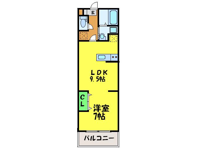グリフィンドール(1LDK/1階)の間取り写真