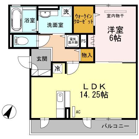 アヴニールマーガレット(1LDK/2階)の間取り写真