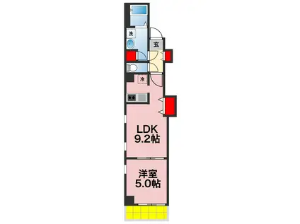 COTE DOR SOGA(1LDK/2階)の間取り写真