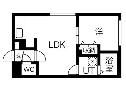 ラフィーネ学園前(1LDK/4階)の間取り写真