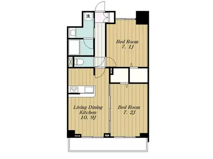 リブウェル本厚木(2LDK/6階)の間取り写真