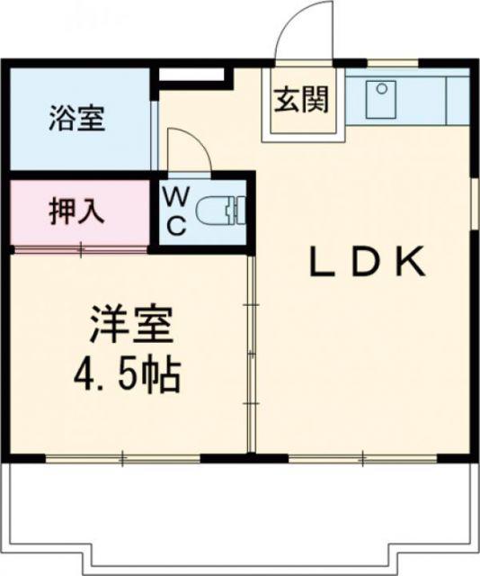 銀河ハイツ(1LDK/2階)の間取り写真
