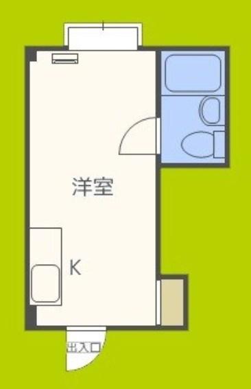 京橋ハイツ30(ワンルーム/1階)の間取り写真