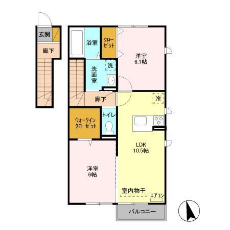 パストラルコート(2LDK/2階)の間取り写真