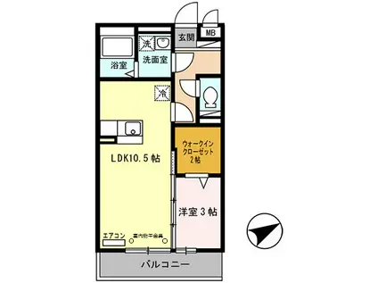 セジュール東阿保 B棟(1LDK/3階)の間取り写真