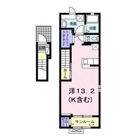 ベルシティ(ワンルーム/2階)の間取り写真