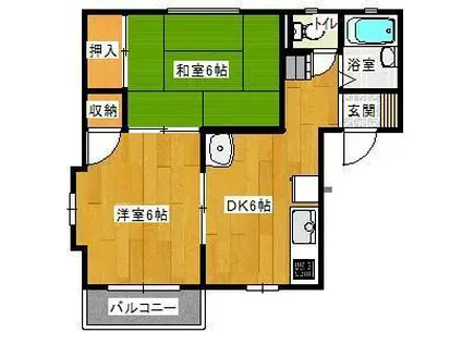 グランドール大宮A(2DK/1階)の間取り写真