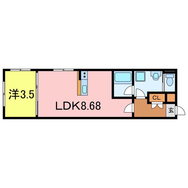 ARVIA知立(1LDK/1階)の間取り写真