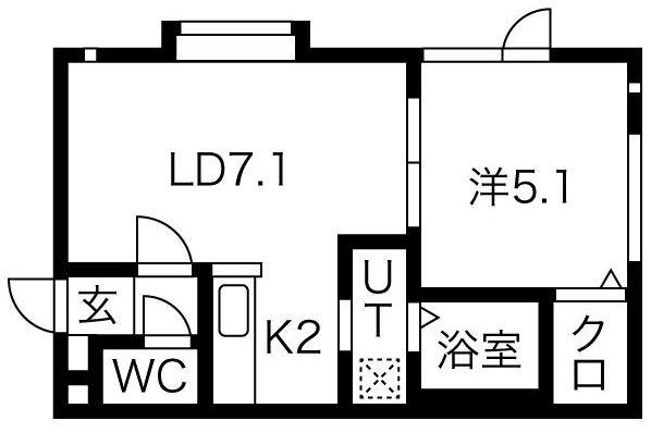M-521(1LDK/2階)の間取り写真