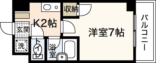 橋本ビル(1K/2階)の間取り写真