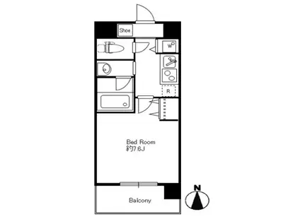 ドゥーエ西大島II(1K/9階)の間取り写真