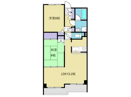 アーバンヒルズ泉中央(2LDK/1階)の間取り写真