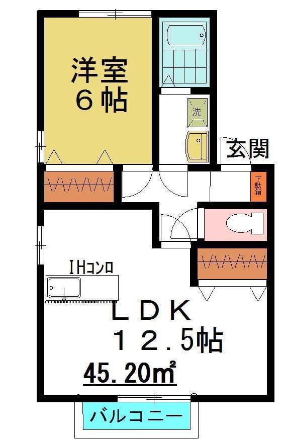 ムグンファIII A(1LDK/1階)の間取り写真
