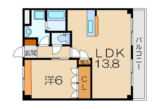 ウエストヴィレッジ(1LDK/2階)の間取り写真