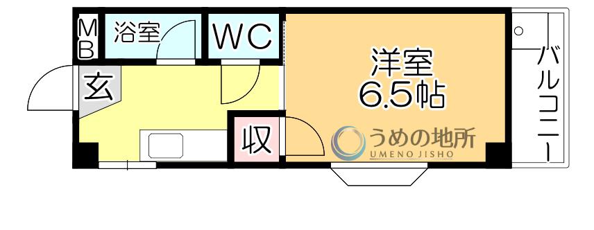 セゾンドミール(1K/3階)の間取り写真