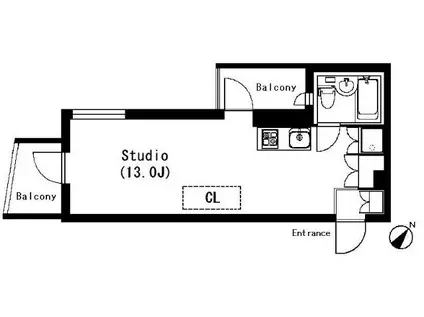 ラティエラ武蔵小山(ワンルーム/3階)の間取り写真