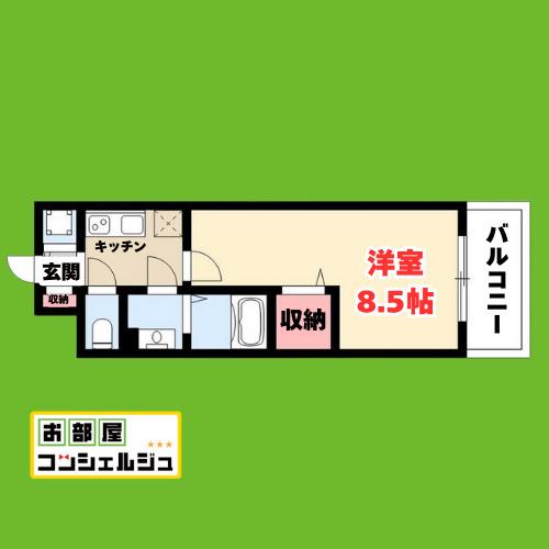 エスリード今池ルミナス(1K/10階)の間取り写真