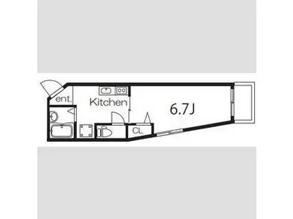 BUBBIES千里山(1K/4階)の間取り写真