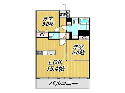 オープンレジデンシア金山(2LDK/7階)の間取り写真