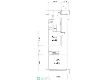 松庵ハイム(1LDK/3階)の間取り写真