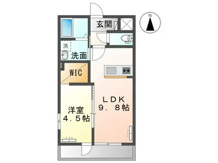 ウィステール(1LDK/2階)の間取り写真