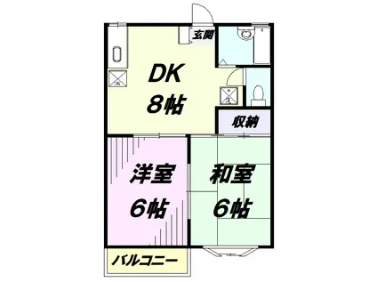 桜ハイツ(2DK/1階)の間取り写真