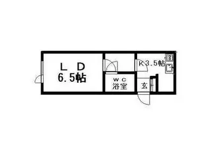 プラザ2002(1K/3階)の間取り写真