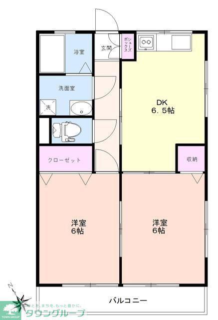 ファブール志木I(2DK/1階)の間取り写真