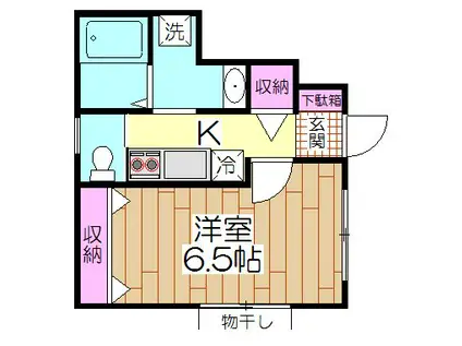 イーストパーク梅島(1K/1階)の間取り写真
