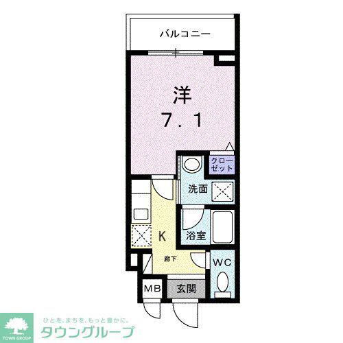 ライズ脇田町 A館(1K/3階)の間取り写真