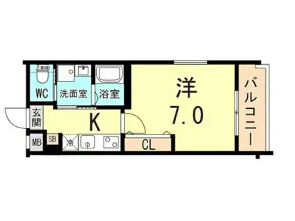 リアコートJR須磨鷹取(1K/3階)の間取り写真