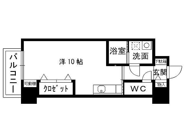 コートハウス中島通(ワンルーム/8階)の間取り写真