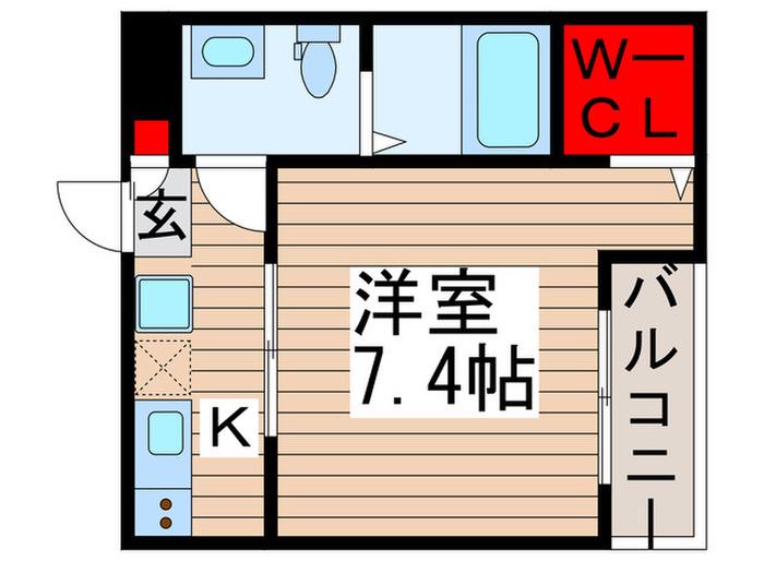 CAREL新鎌ケ谷(1K/1階)の間取り写真