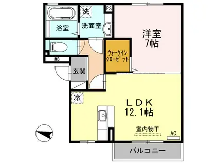 メゾン ラフィーネ(1LDK/3階)の間取り写真