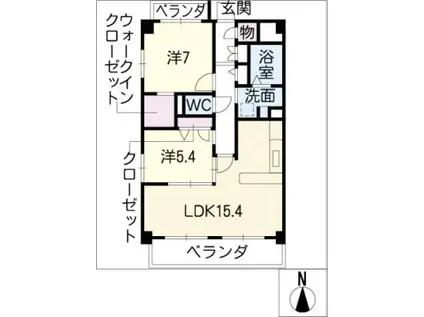 エスペランサ カーサ(2LDK/3階)の間取り写真