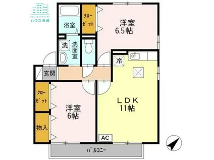 サンライズ豊A(2LDK/1階)の間取り写真